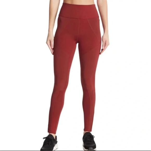 FP Movement Spiced Mahogany Zipper Ankle Panel Full Length Leggings Sz L NWT - Picture 1 of 15